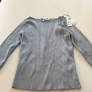 Abercrombie & Fitch Charcoal Ribbed Knit Top
